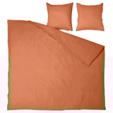 ÄNGSLILJA bedding set: burnt orange, soft cotton, simple square design.
