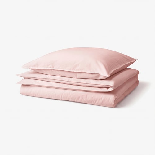ÄNGSLILJA Duvet cover and pillowcase, light pink, 140x200/80x80 cm