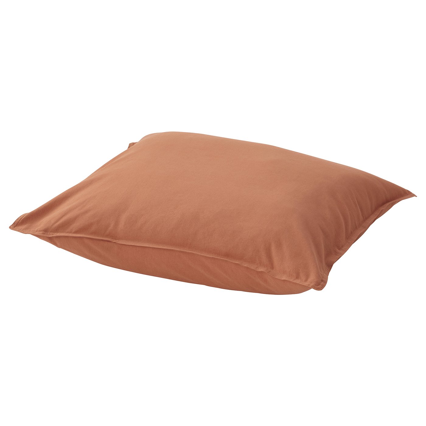 Brown rectangular pillowcase, smooth texture, simple design.