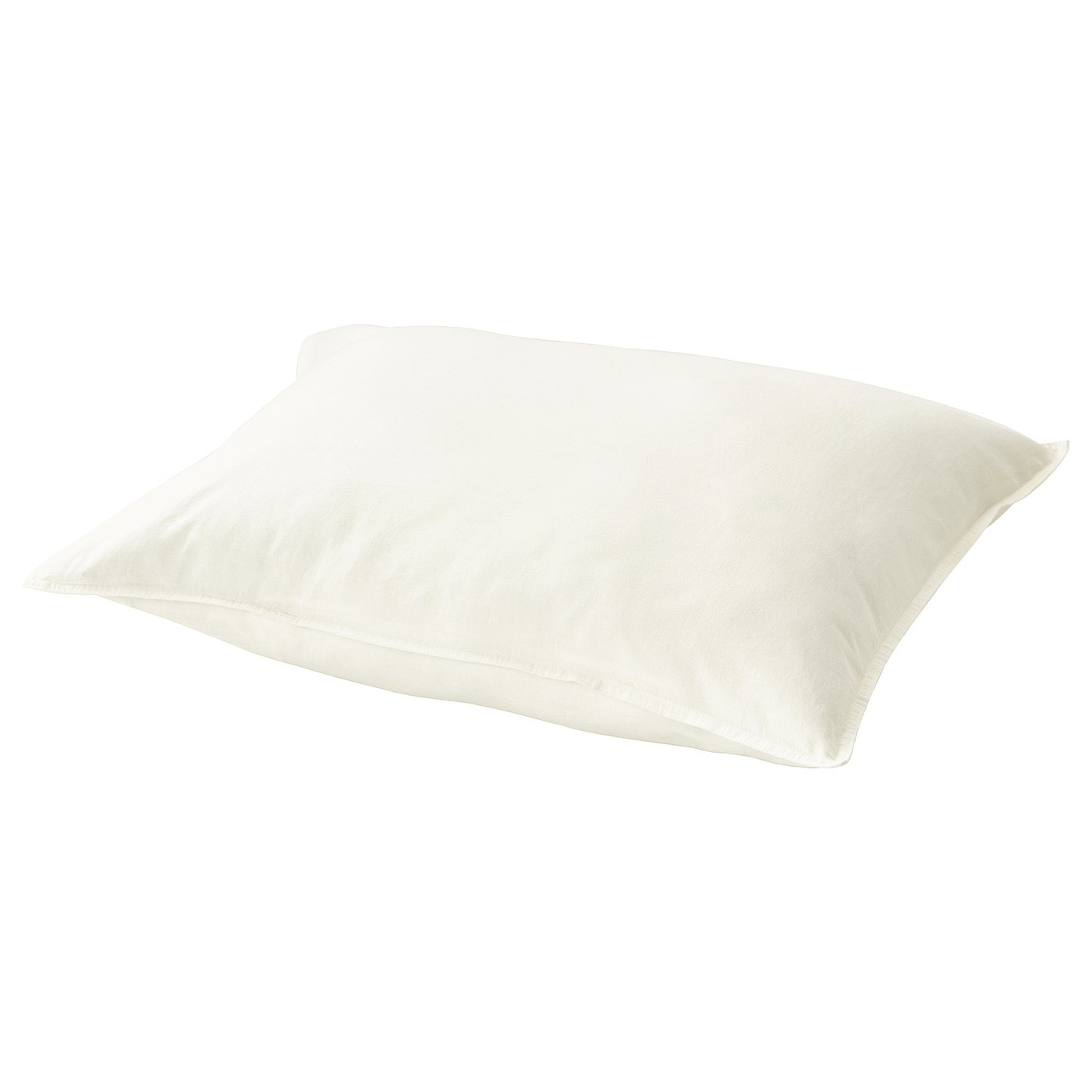 A white, rectangular, soft cotton pillowcase with an envelope closure.