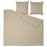 ÄNGSNEJLIKA bed set: grey-beige, geometric pattern, cotton-viscose, includes duvet & pillows.