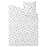 Black rocket & spaceship bedding set, celestial theme, kids room.