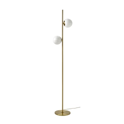 AKTERSPRING Floor lamp, opal white glass/brass-plated, 162 cm