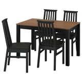 ÅLHULT / ÅLHULT Table and 4 chairs, black/brown/Bomstad black black, 120/170x80 cm