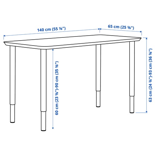Illustration with measurements for the product: ANFALLARE.