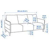 Illustration with measurements for the product: ANGERSBY.