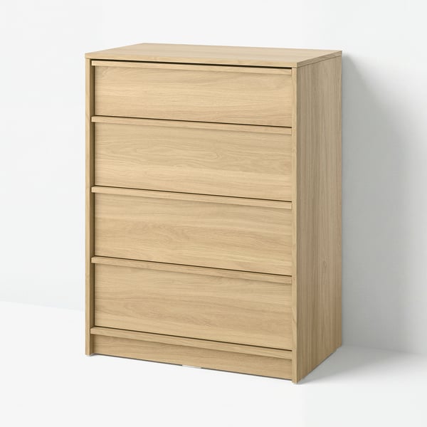 ANKARUDDEN Chest of 4 drawers, oak effect, 80x48x107 cm