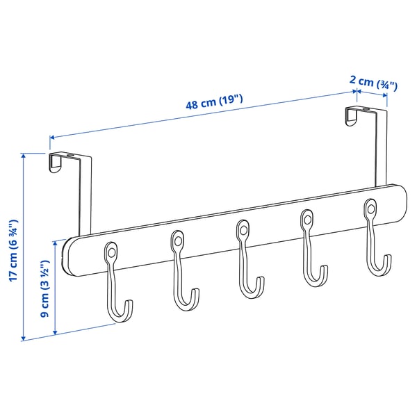 ÅRSJÖN Hanger for door/wall, black