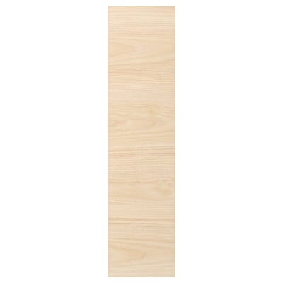ASKERSUND light ash wooden effect door. Modern, easy-clean, melamine finish. Rectangle shape with natural wood grain design.