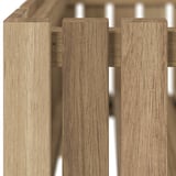 Close-up of wooden slats, showcasing smooth, polished grain and sturdy construction.