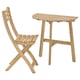 Option: Wooden ASKHOLMEN table and chair set, natural acacia color. Large slots, foldable design.