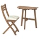 Acacia wood ASKHOLMEN set: foldable chair with cushion & matching slatted table
