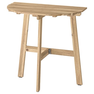 ASKHOLMEN light wood foldable balcony table, rectangular, sturdy and stylish.