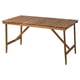 Brown wooden outdoor ASKHOLMEN table with rectangular top, supported by cross-braced legs.