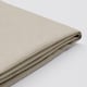 Folded beige fabric on white surface, showing smooth texture and neat fold, highlighting quality.