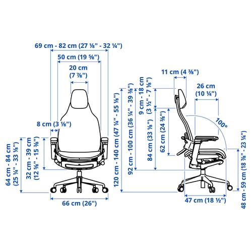 Illustration with measurements for the product: BÄSTBOLL.