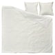 BANDKNIPPE duvet set: white with green accents, 100% cotton, simple, neutral design.
