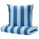 BARNDRÖM Duvet cover and pillowcase, blue green/stripe pattern, 140x200/80x80 cm