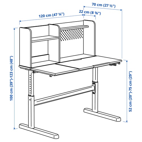 Illustration with measurements for the product: BERGLÄRKA.