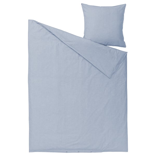 Blue striped duvet & pillow, cotton