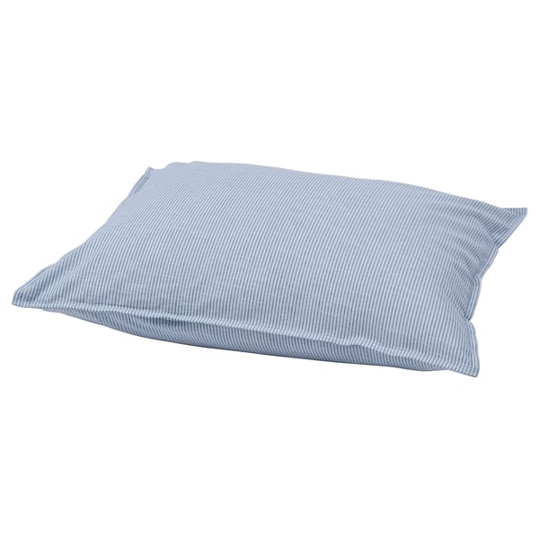 BERGPALM blue striped cotton pillowcase, rectangular, vintage style.