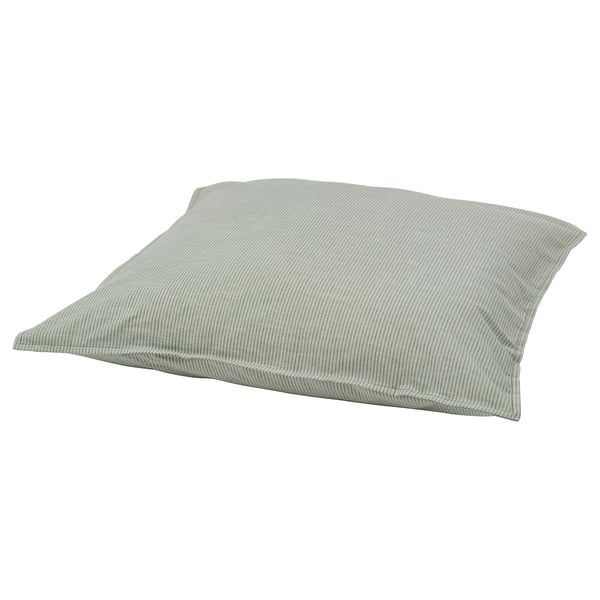 BERGPALM pillowcase, light green, square, with striped vintage design.