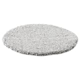 Round, grey chair pad with textured surface and non-slip back. Soft, durable design for comfort.