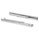 Two pairs of silver metal drawer runners, long, slim, parallel, with visible screws and locking mechanisms.