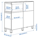 Illustration with measurements for the product: BESTÅ.