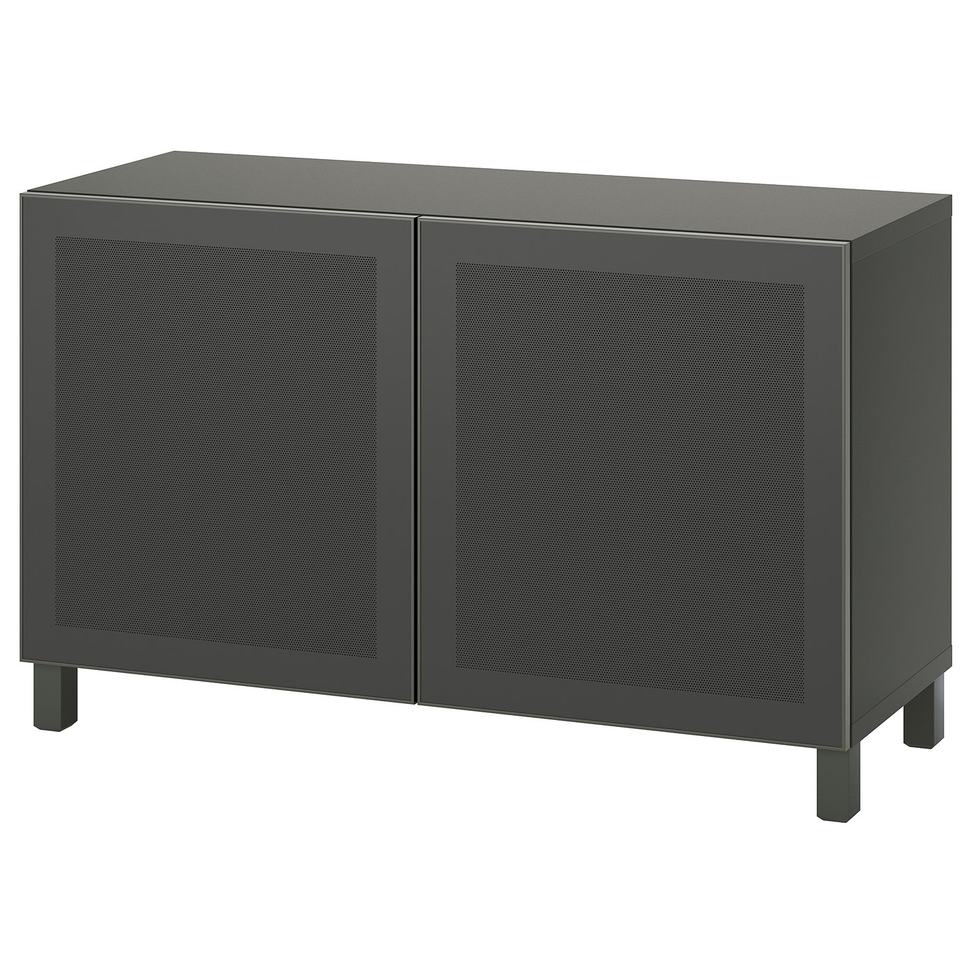 BESTÅ storage combination with doors, dark grey/Mörtviken/Stubbarp dark