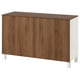 BESTÅ Storage combination with doors, white/Lappviken/Stubbarp walnut effect, 120x42x75 cm