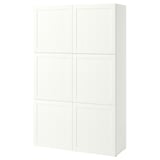 BESTÅ Storage combination with doors, white/Pipmakare white, 120x42x193 cm