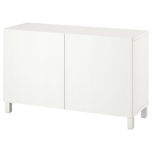 White BESTÅ sideboard with two doors, simple design.
