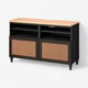 BESTÅ TV bench with doors, black-brown/Studsviken/Kabbarp black-brown, 120x42x76 cm