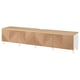 BESTÅ TV bench with doors, white/Hedeviken/Stubbarp oak veneer, 240x42x50 cm