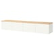BESTÅ TV bench with doors, white/Lappviken white, 240x42x40 cm