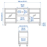 Illustration with measurements for the product: BESTÅ.