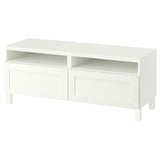 BESTÅ TV bench with drawers, white/Pipmakare white, 120x42x48 cm