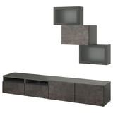 BESTÅ tv unit: sleek dark gray storage with cable concealment.