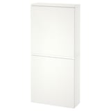 BESTÅ white wall cabinet with doors, sleek design, push-open or soft-close hinges.