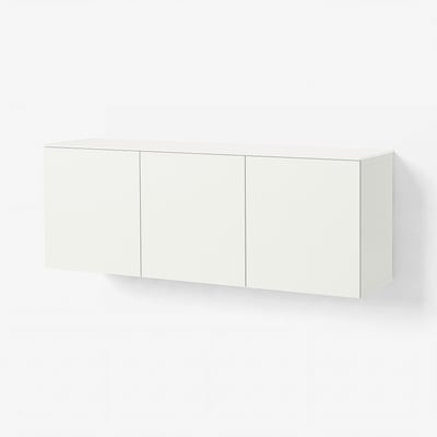 BESTÅ Wall-mounted cabinet combination, white Förvaltare/white high-gloss white, 180x42x65 cm
