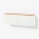 BESTÅ Wall-mounted cabinet combination, white Lappviken/oak veneer, 120x22x40 cm