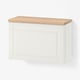 BESTÅ Wall-mounted cabinet combination, white Smeviken/oak veneer, 60x22x40 cm