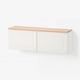 BESTÅ Wall-mounted cabinet combination, white Smeviken/oak veneer, 120x22x40 cm