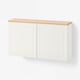 BESTÅ Wall-mounted cabinet combination, white Smeviken/oak veneer, 120x22x66 cm