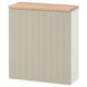 BESTÅ storage unit, beige, rectangular, wood top, vertical grooves.
