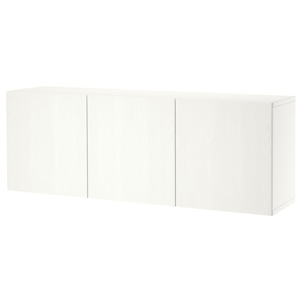 White BESTÅ wall-mounted cabinet combination with clean, modern design.