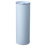 White BETTHAJ container, ribbed, tin-plated steel, clear lacquer, tight-fitting lid.
