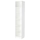 Ikea BILLY white bookcase, five adjustable shelves, simple modern design.