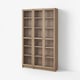 BILLY / OXBERG Bookcase combination w glass doors, oak effect/clear glass, 120x30x202 cm